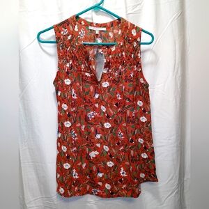 Sm Danielrainn sleeveless sheer button up collared blouse